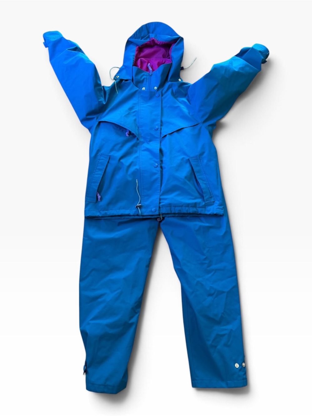 Vintage 80’s L.L.Bean GORE-TEX Rain Suit Set Blue & Purple Small Petite